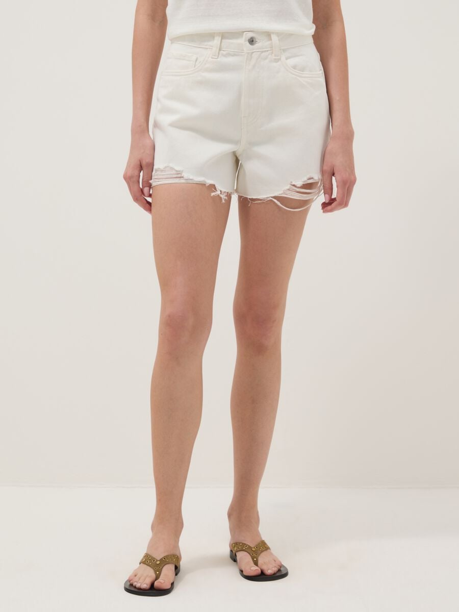 Shorts bianchi in puro cotone_2