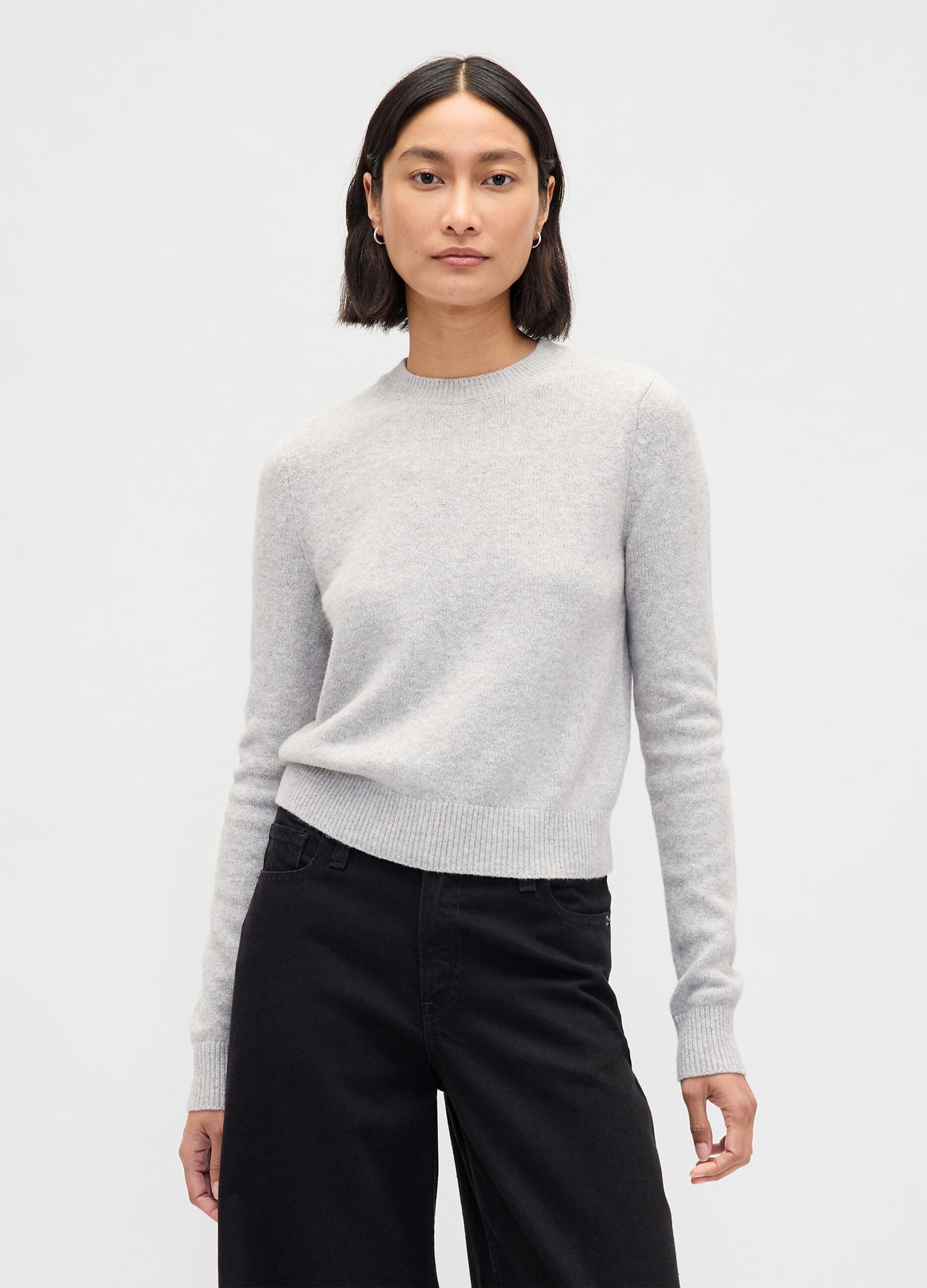 Grey cotton blend jumper
