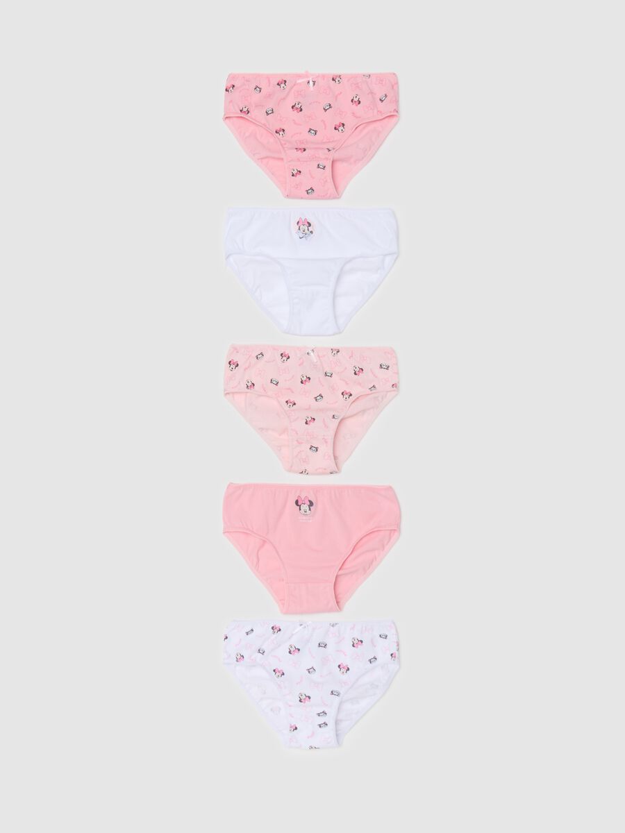 Five-pack cotton briefs with Minnie Mouse design_0