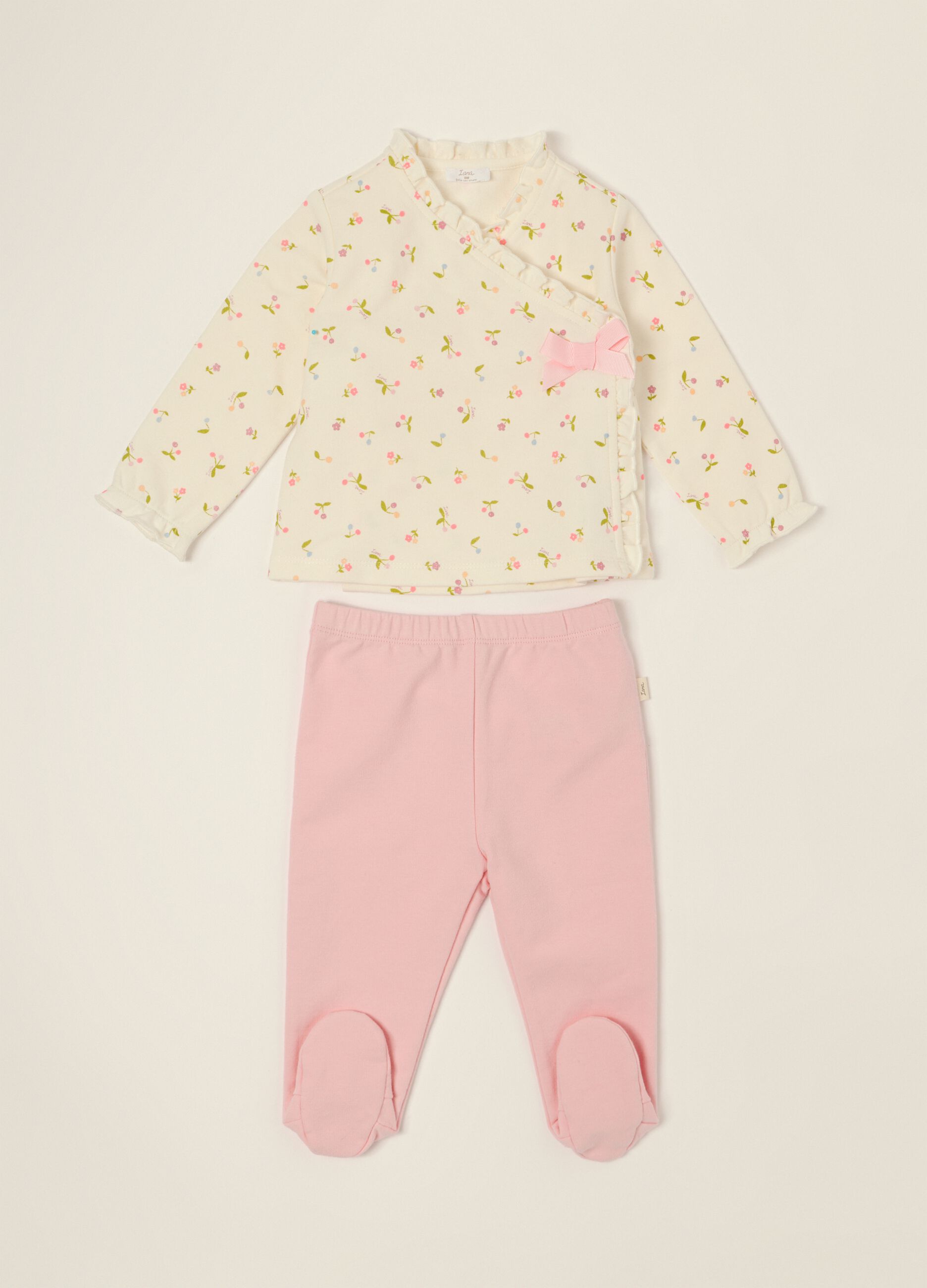 Baby girl multicolour floral stretch cotton set