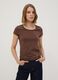 Brown stretch cotton crew-neck T-shirt, regular fit_2