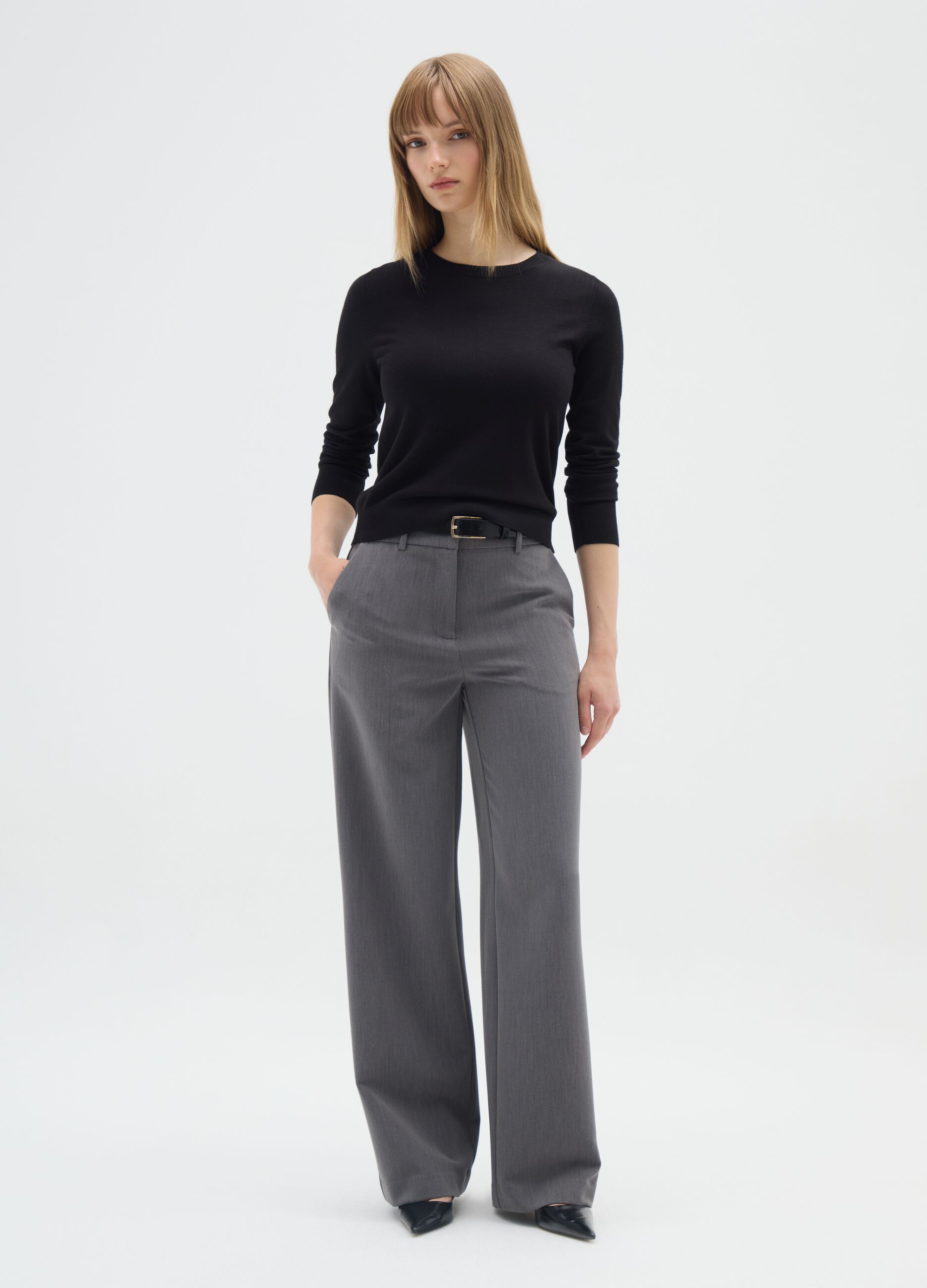 Straight Grey Trousers