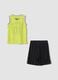 Yellow and black oversized top and shorts set for boys_1