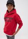 Red cotton-blend hoodie with Chicago Bulls logo for boys_0