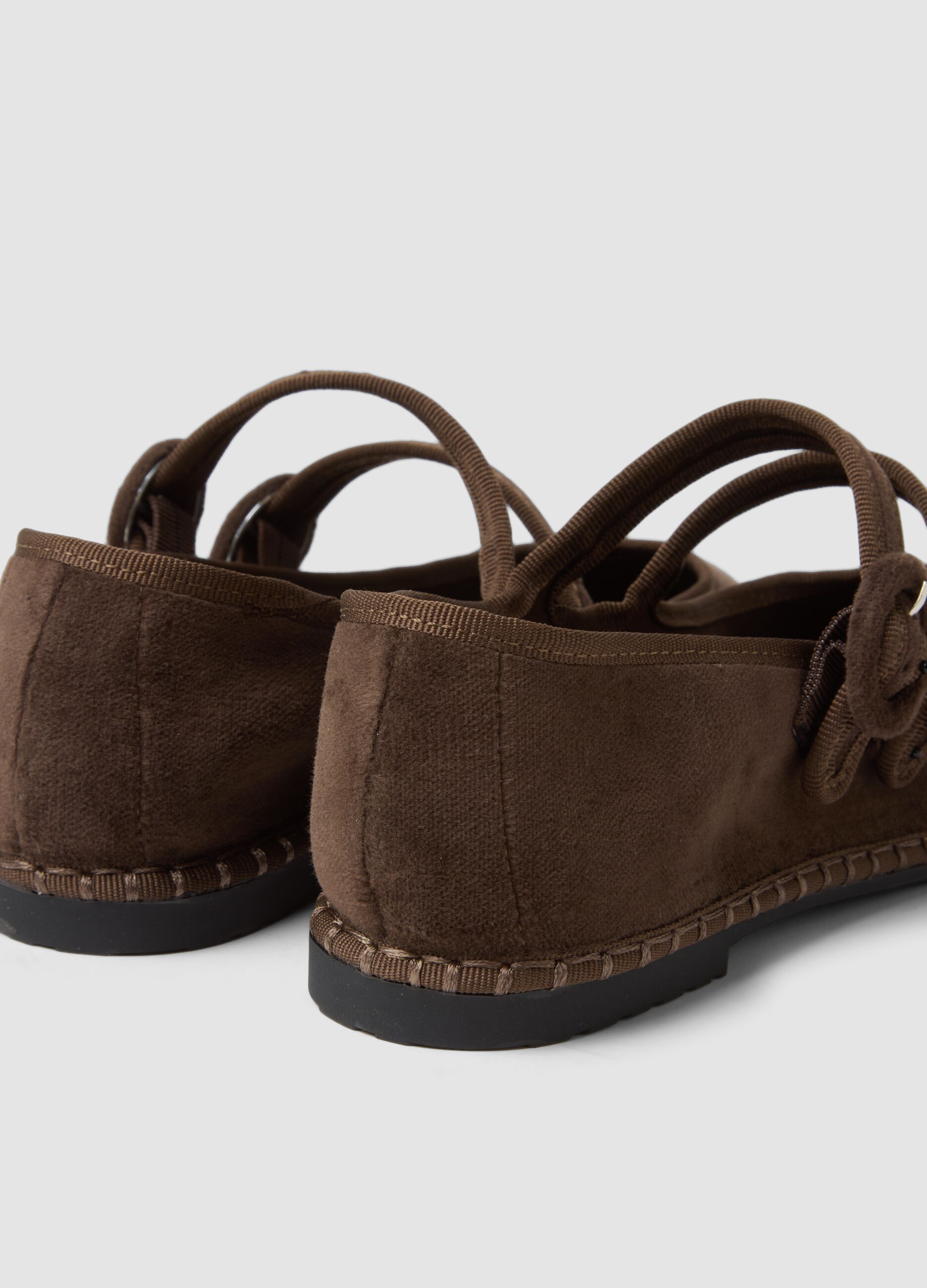 Brown ballet flats with double strap