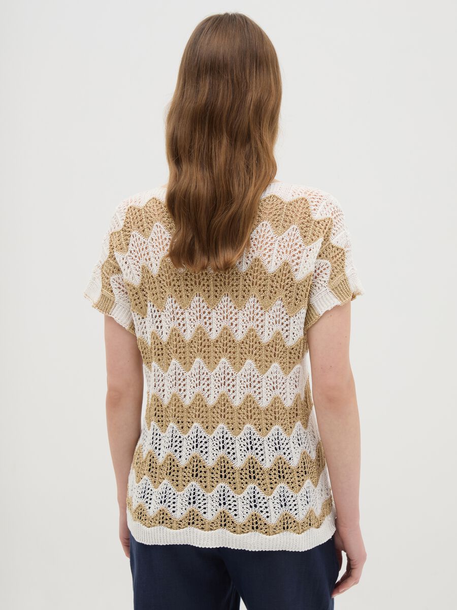 Maglia da donna in misto cotone multicolor regular fit_3