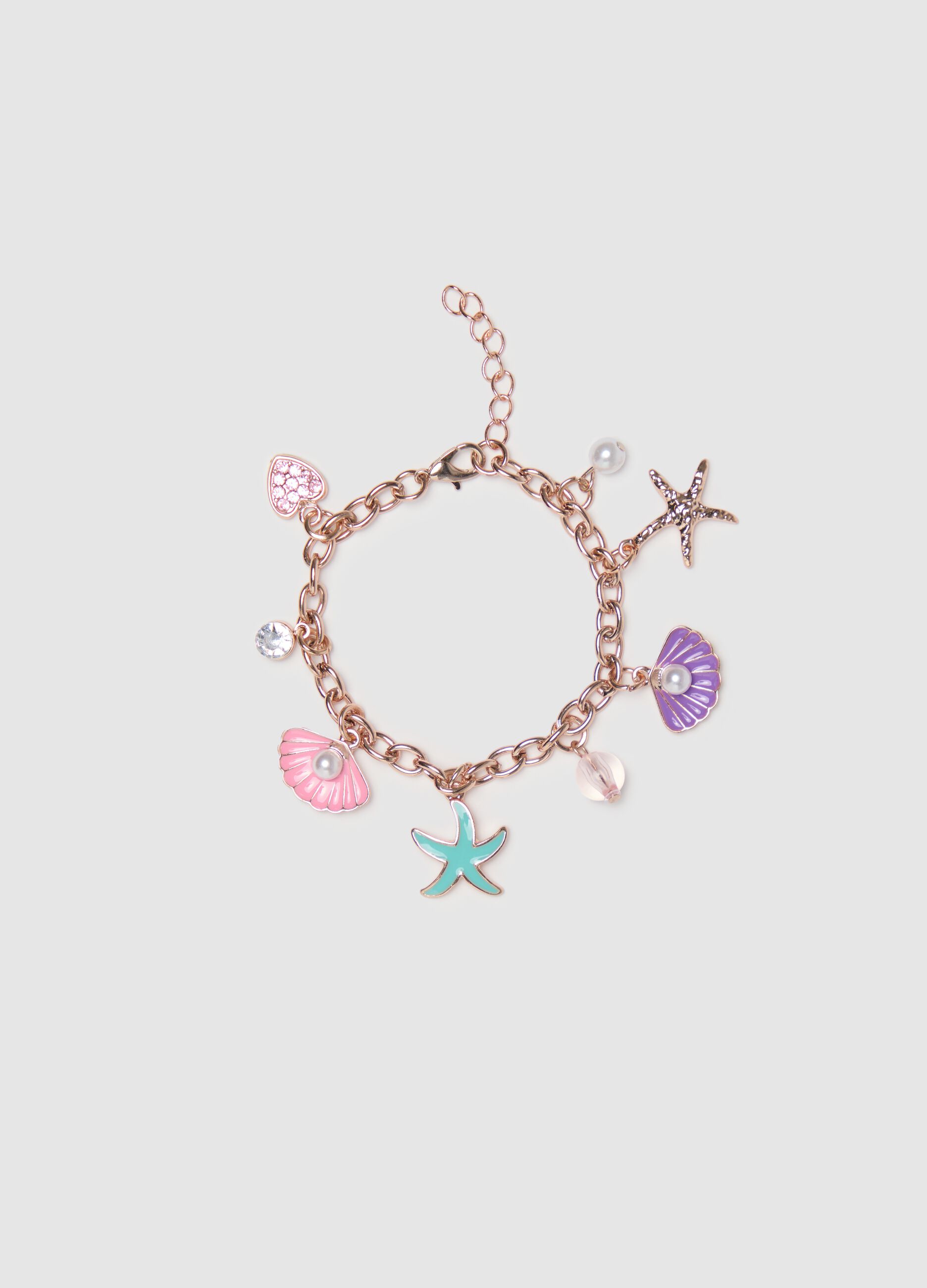 Marine-themed bracelet with colourful charms