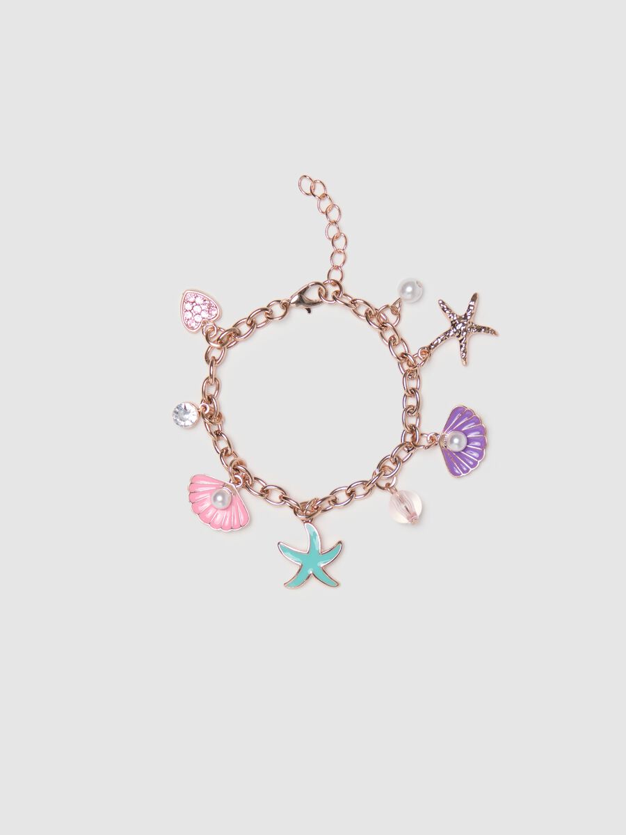 Marine-themed bracelet with colourful charms_0