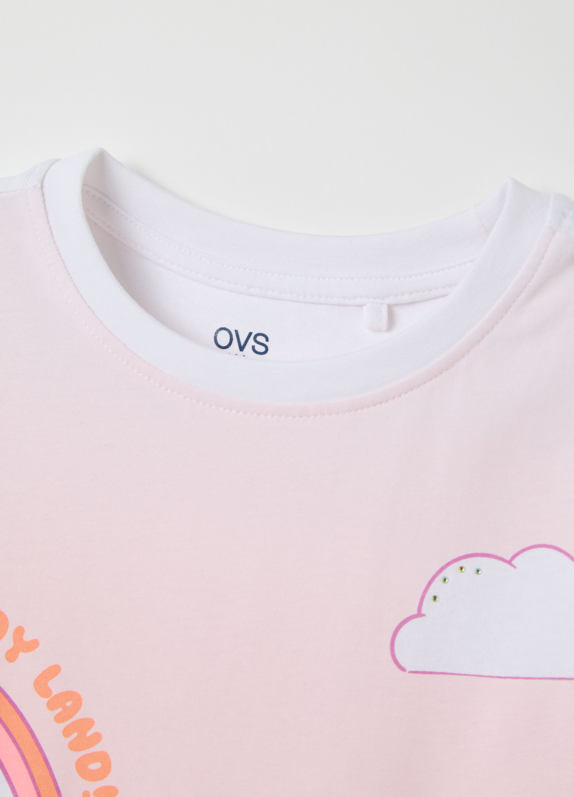 Girls’ multicoloured regular-fit T-shirt in 100% cotton with print