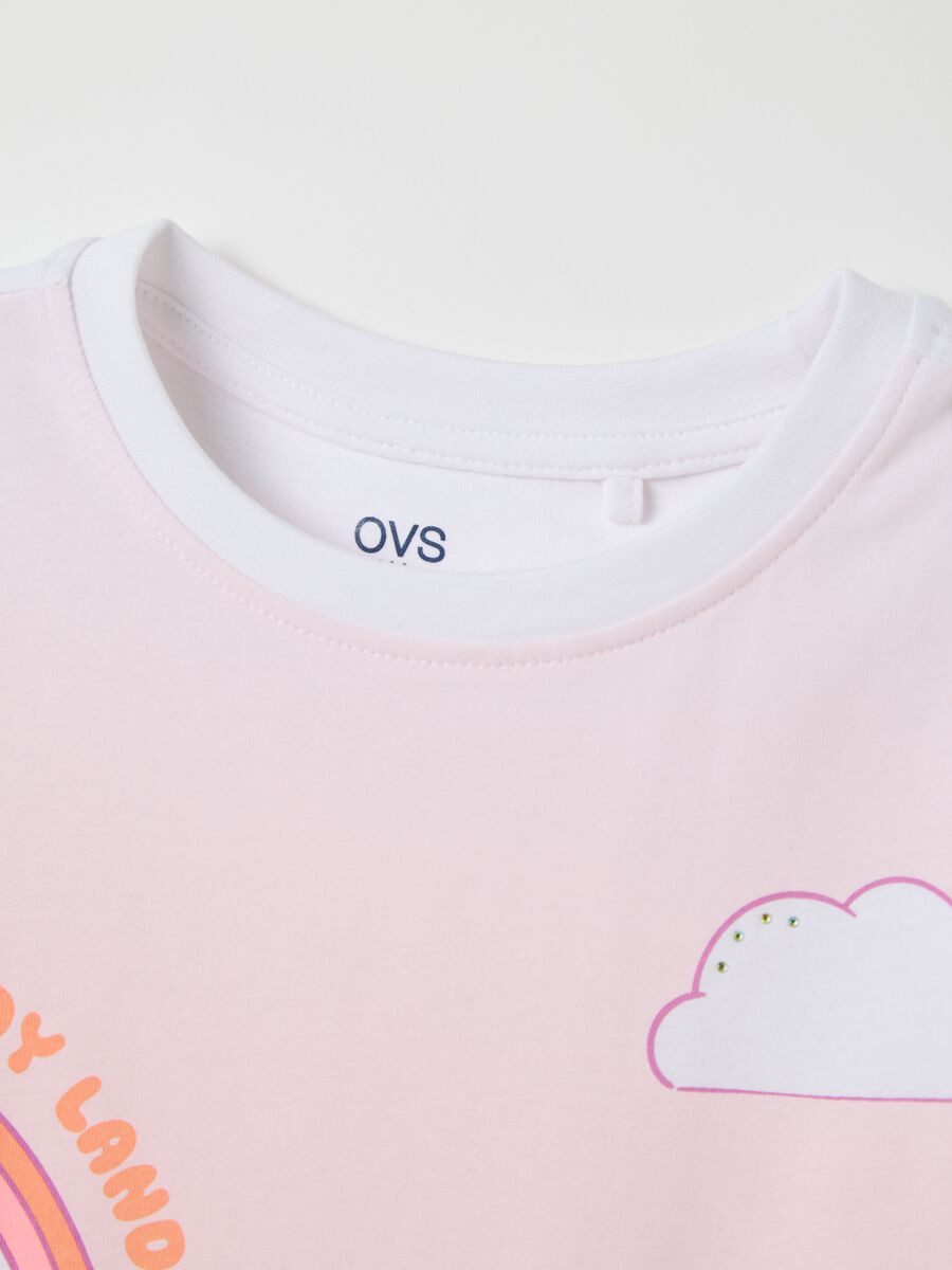 Girls’ multicoloured regular-fit T-shirt in 100% cotton with print_2