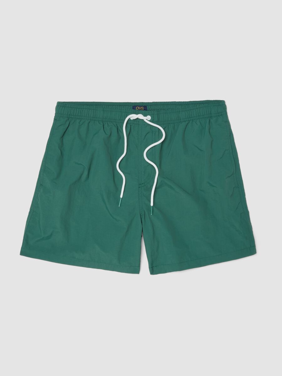 Green swim shorts with elasticated waist_4