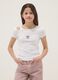 T-shirt in cotone elasticizzato bianca da ragazza slim fit_0