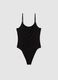 Women's Stretch Black Bodysuit with Rhinestones_4