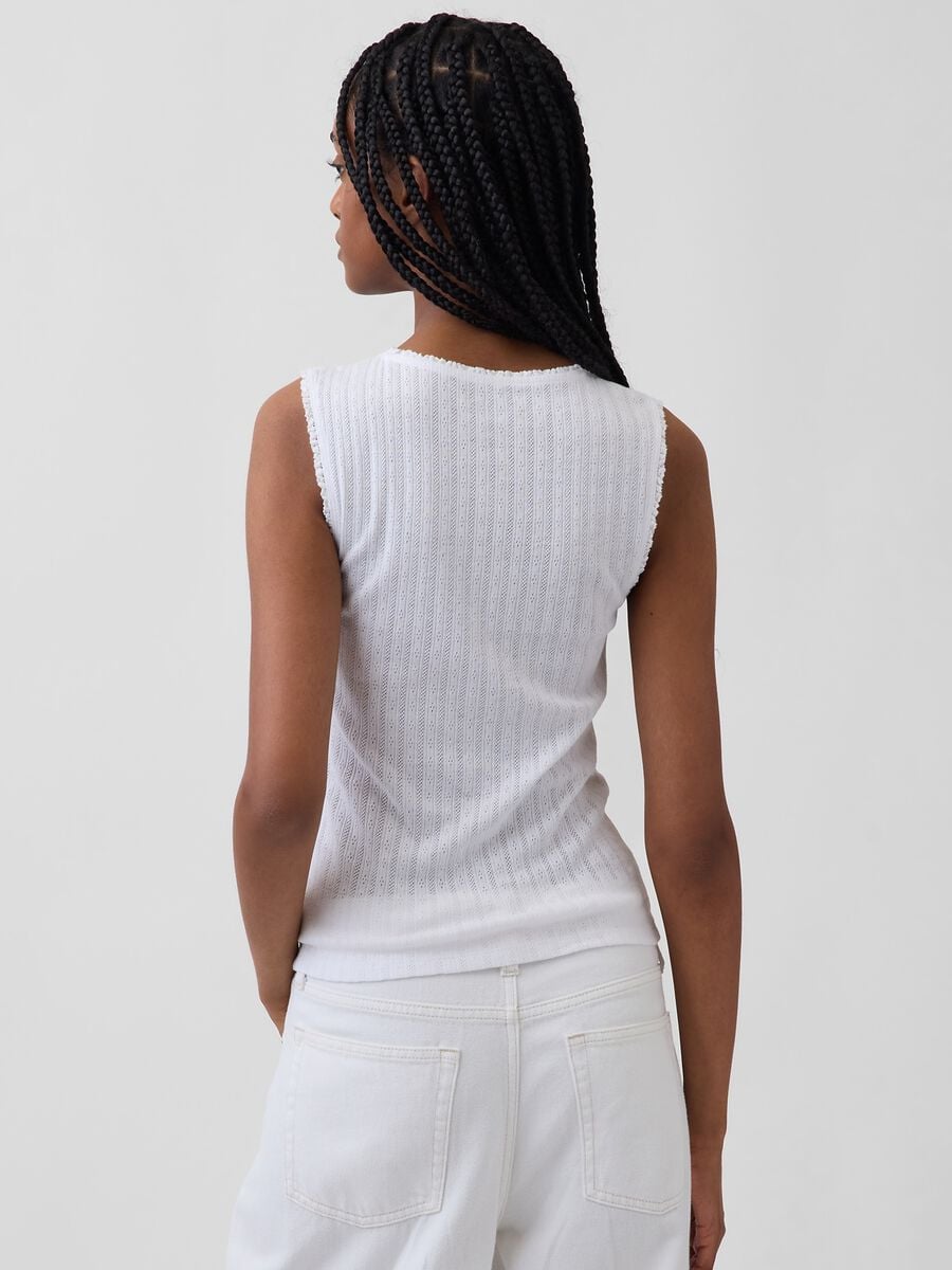 Tank top in misto cotone a costine_1