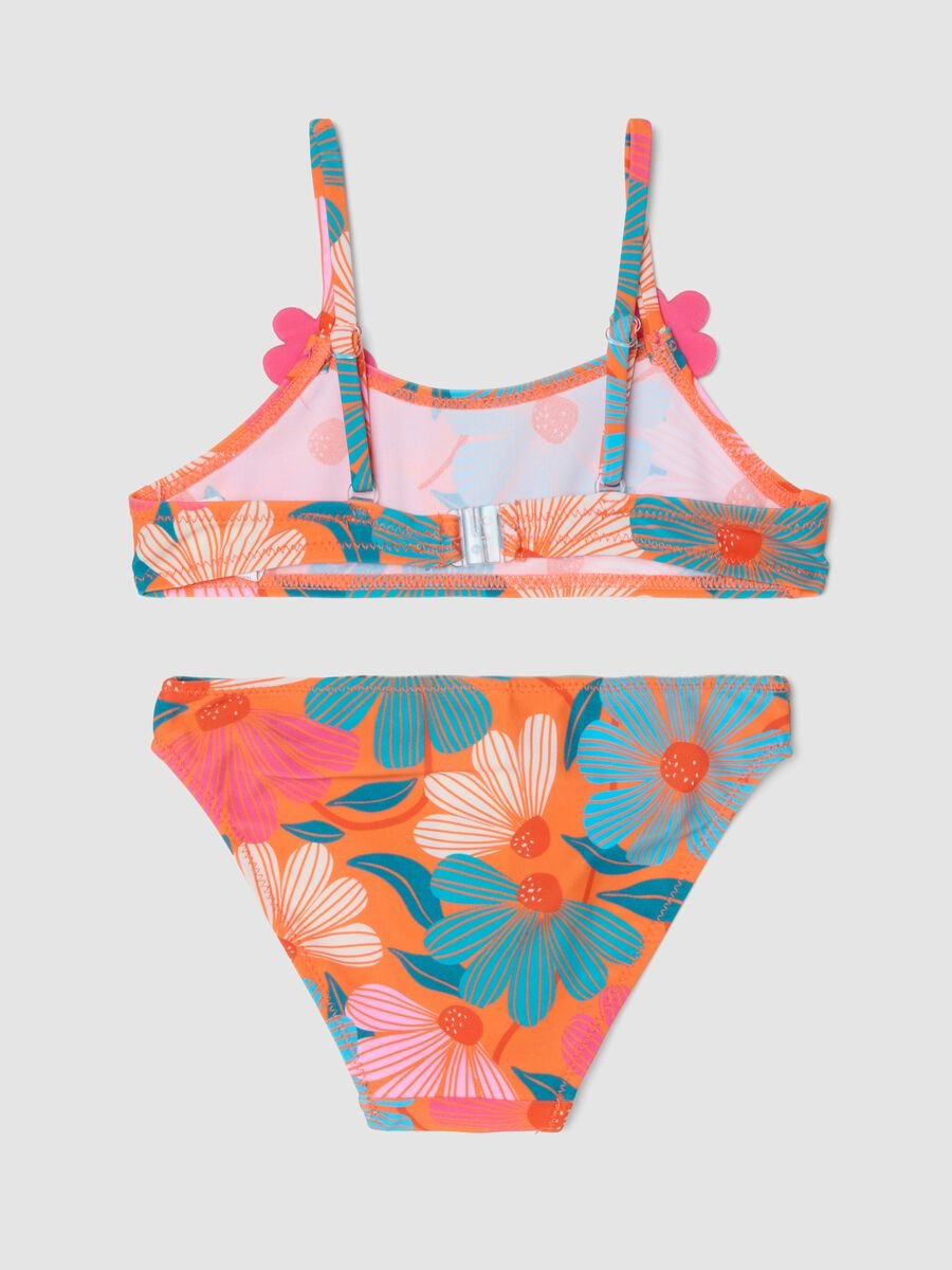 Girls&rsquo; multicolour floral print bikini_1