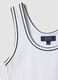White stretch cotton tank top with border regular fit_5