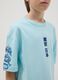 Children's blue oversized fit pure cotton T-shirt with prints_1