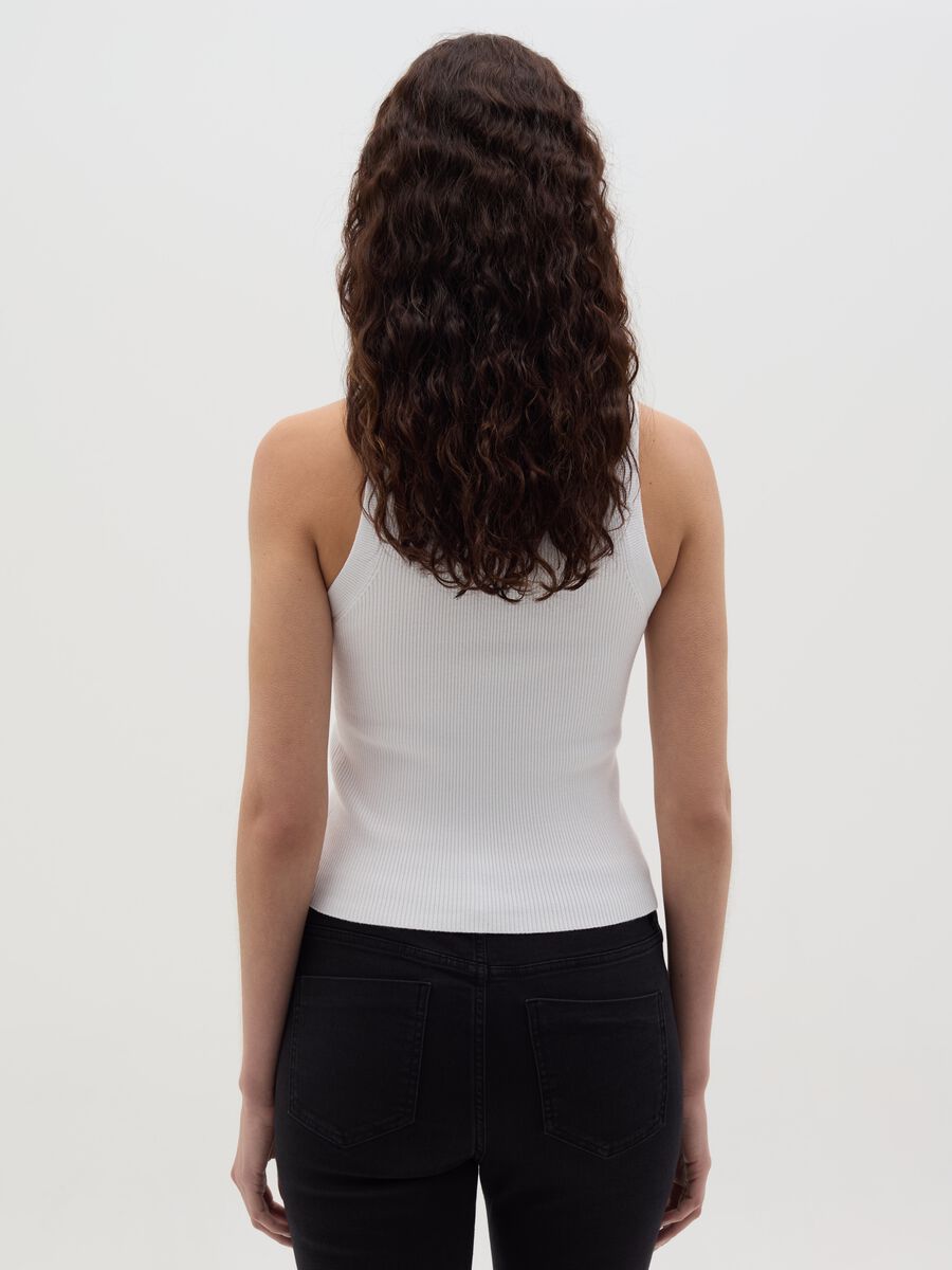 Ribbed tank top with halter neck_3