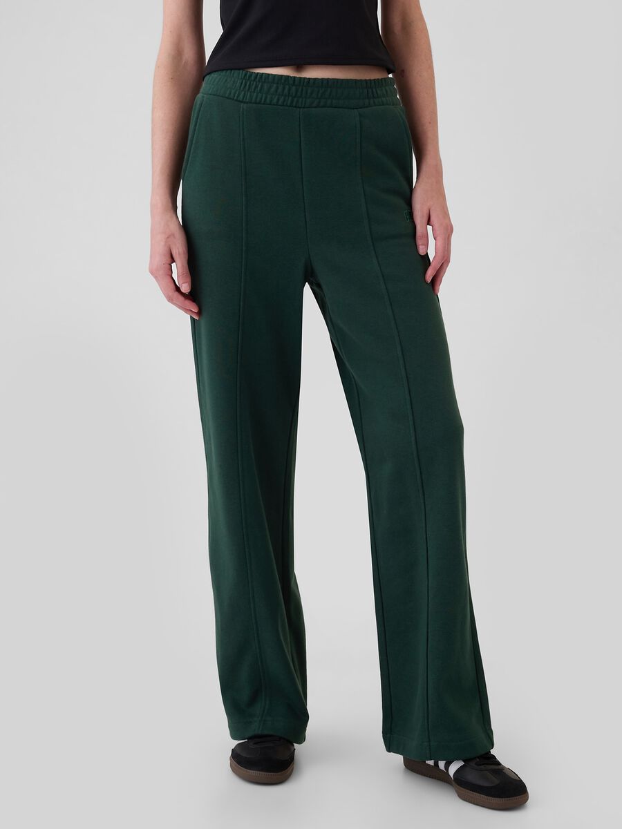 Straight-fit jogger trousers with raised stitching_1