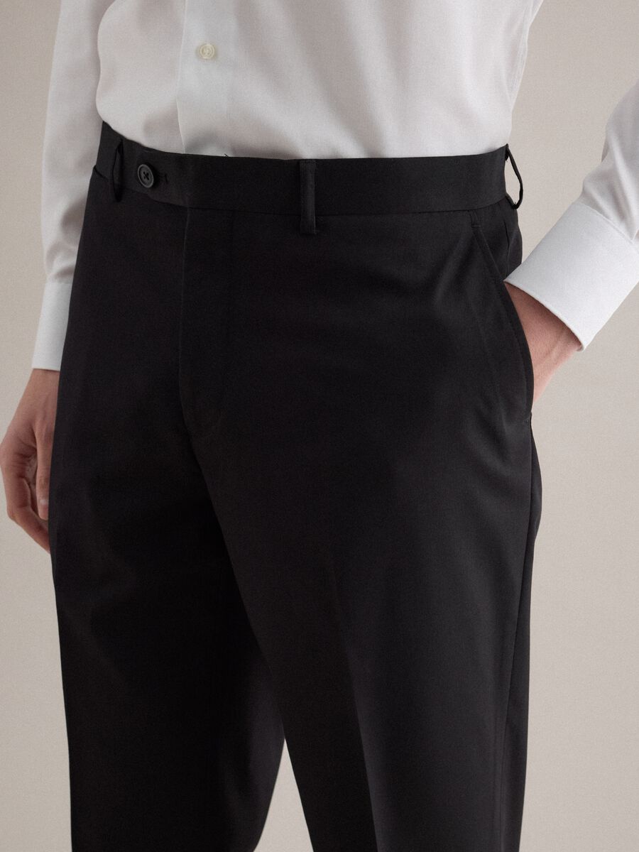 Classic Black Regular Fit Trousers_3