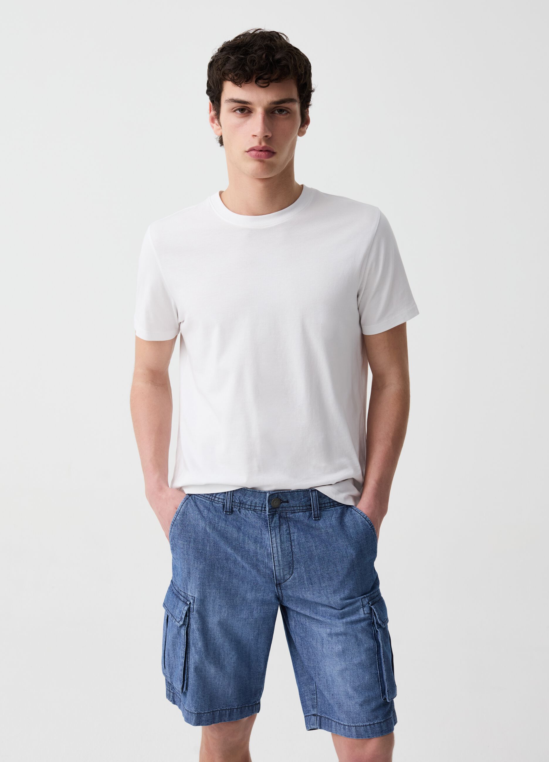 Ovs Bermuda chino cargo in denim