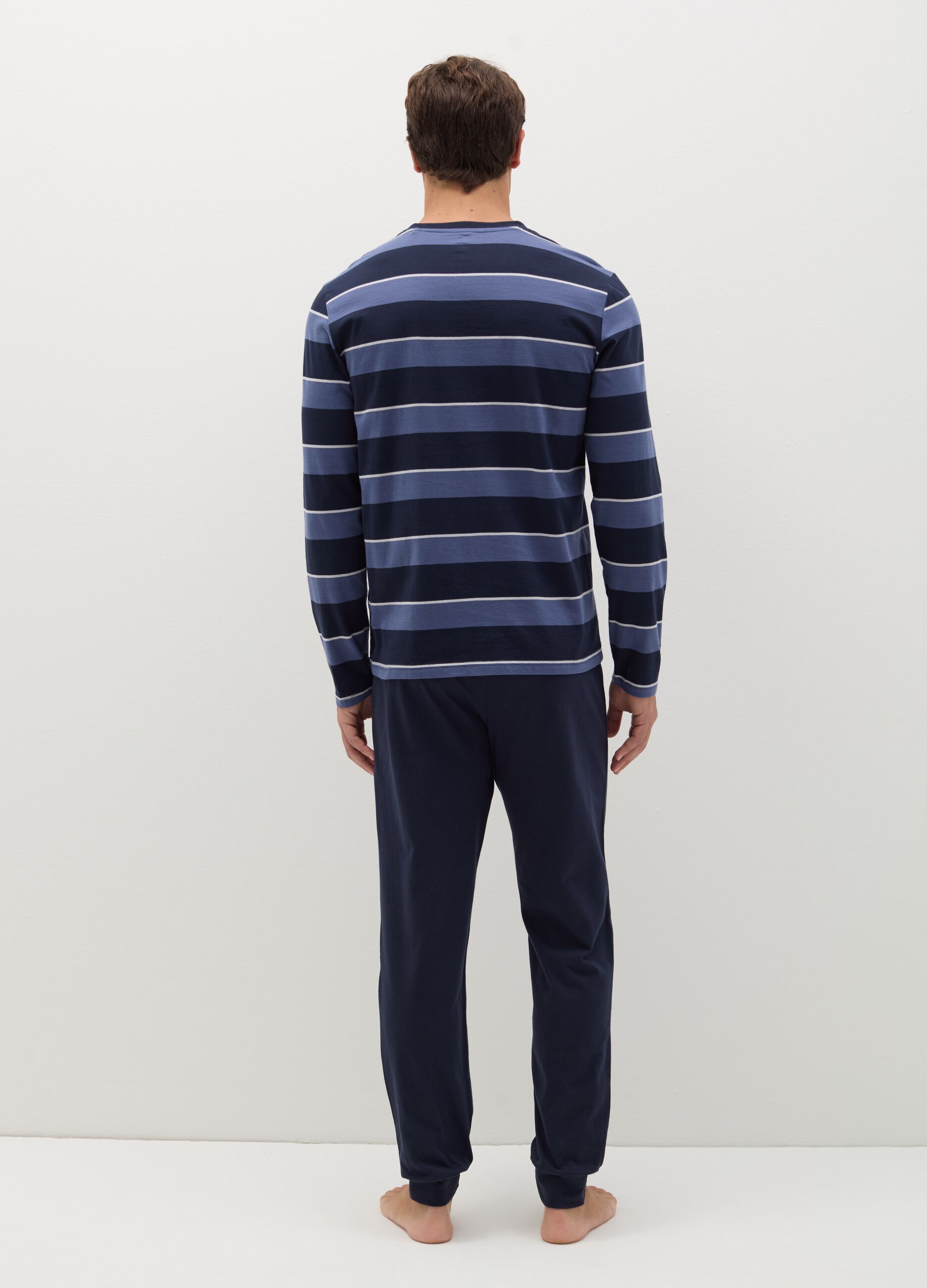 Long pyjamas with granddad neckline