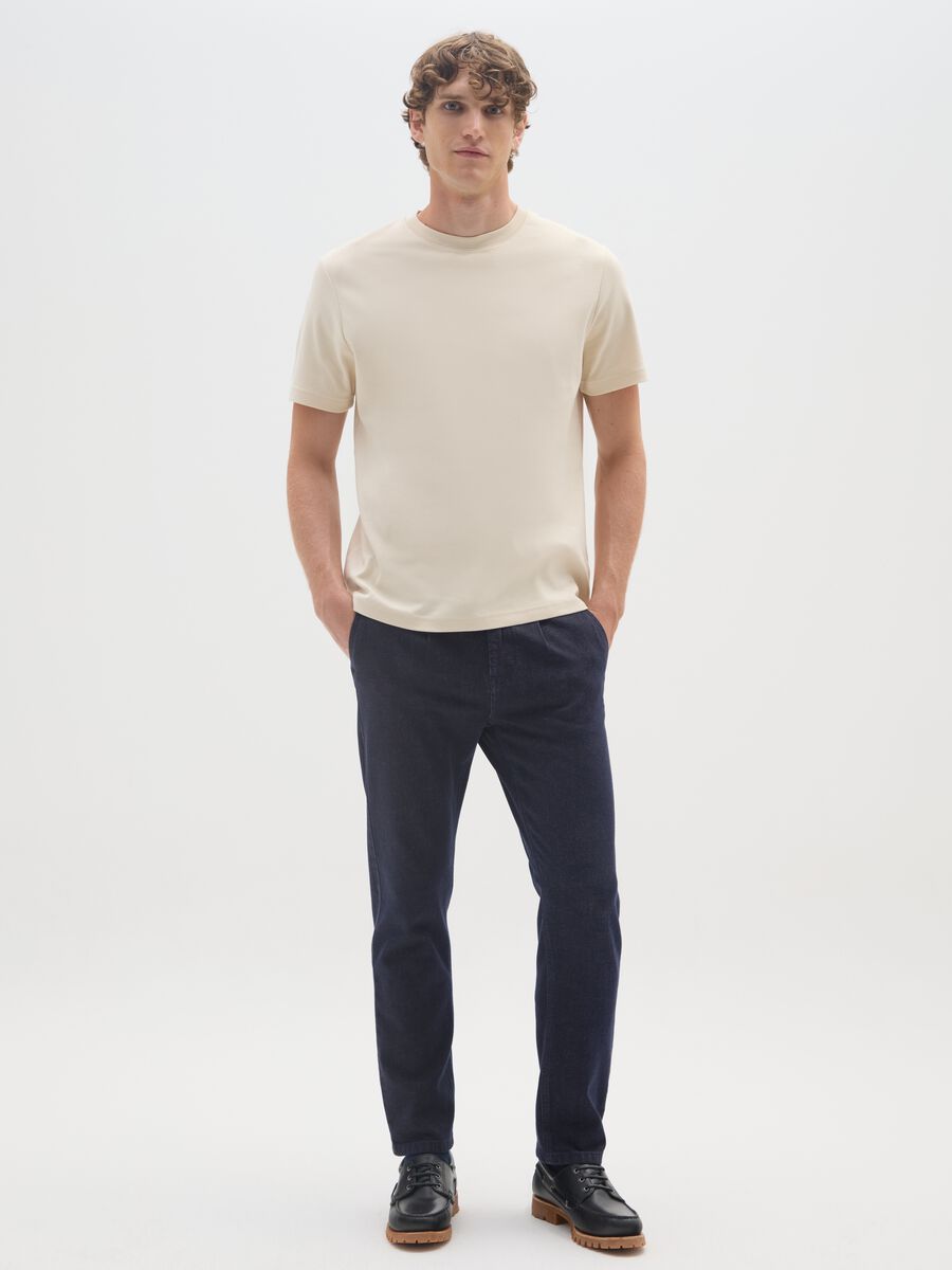 Blue Denim Chino Trousers_1