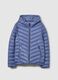 Blue padded jacket regular fit with hood_4