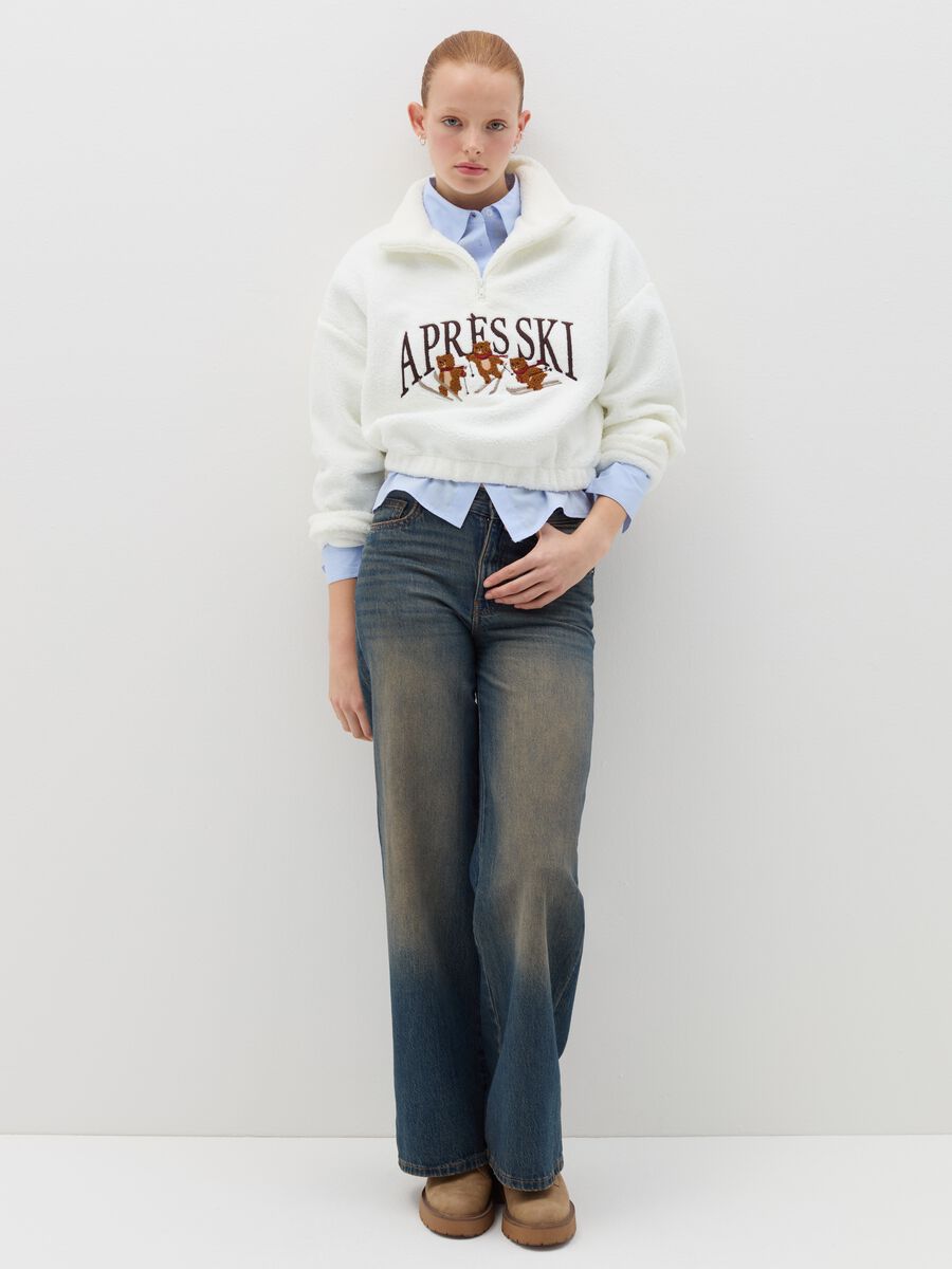 Half-zip sweatshirt in fleece_1