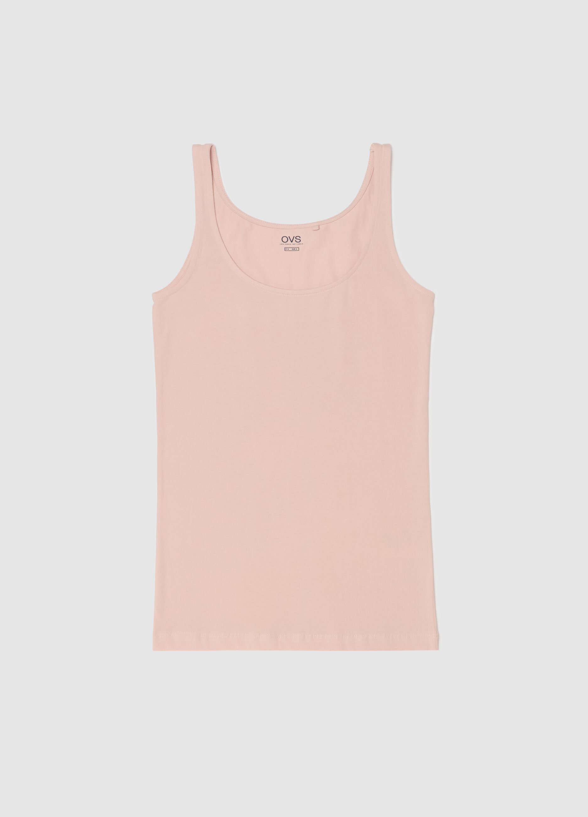 Under vest with round neck and wide straps