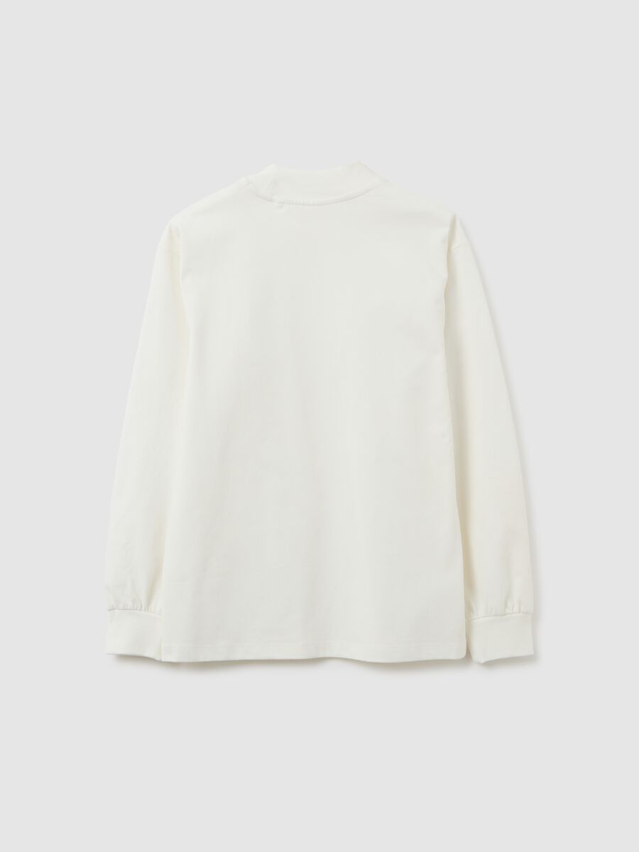 Maglia bianca a maniche lunghe da ragazzo in puro cotone regular fit_4