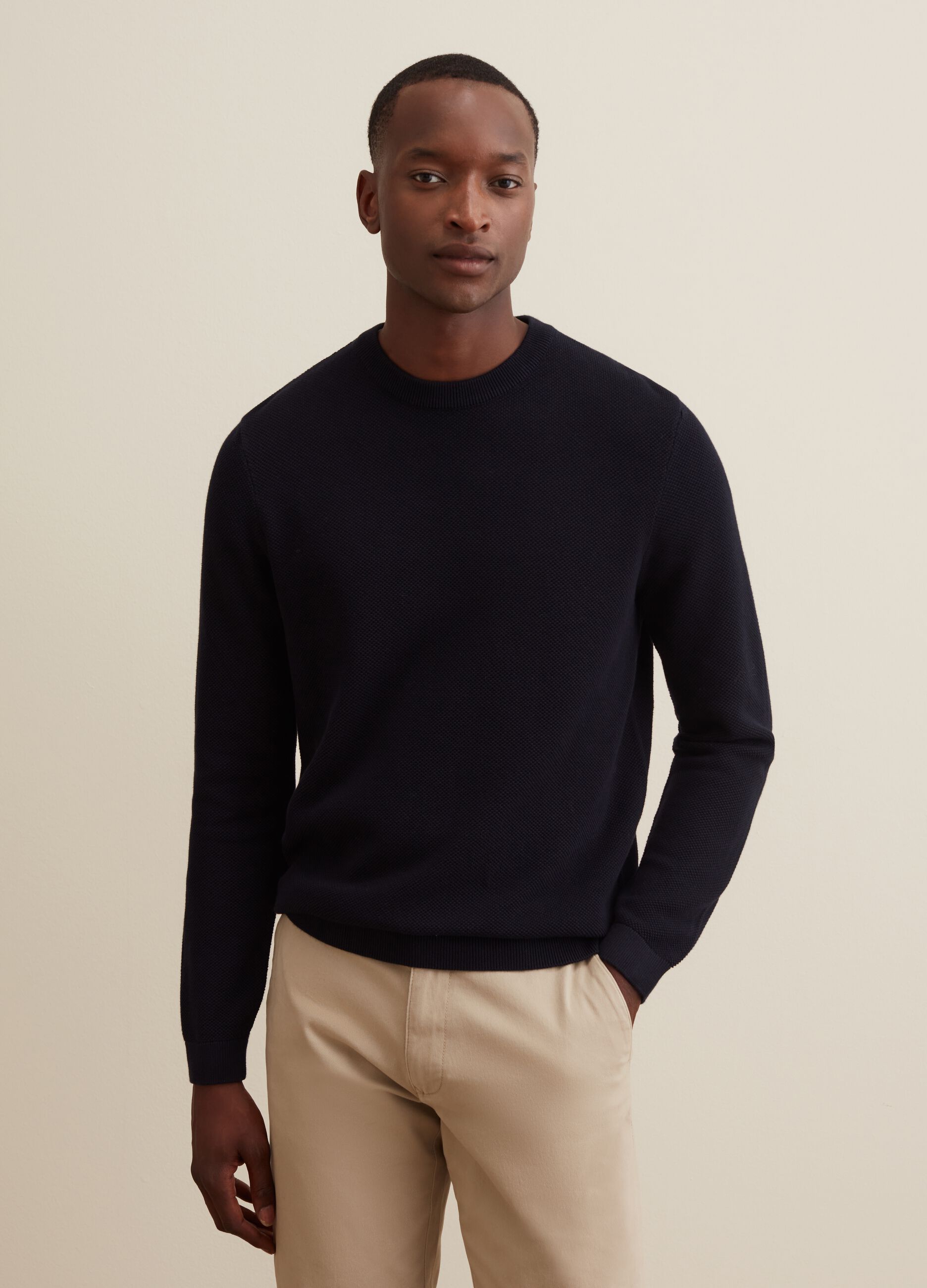 Pullover in piquet con scollo rotondo_3