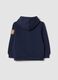 Felpa blu indigo con cappuccio in misto cotone e bottone regular fit_1