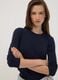 T-shirt blu girocollo in viscosa e lana elasticizzata regular fit_0