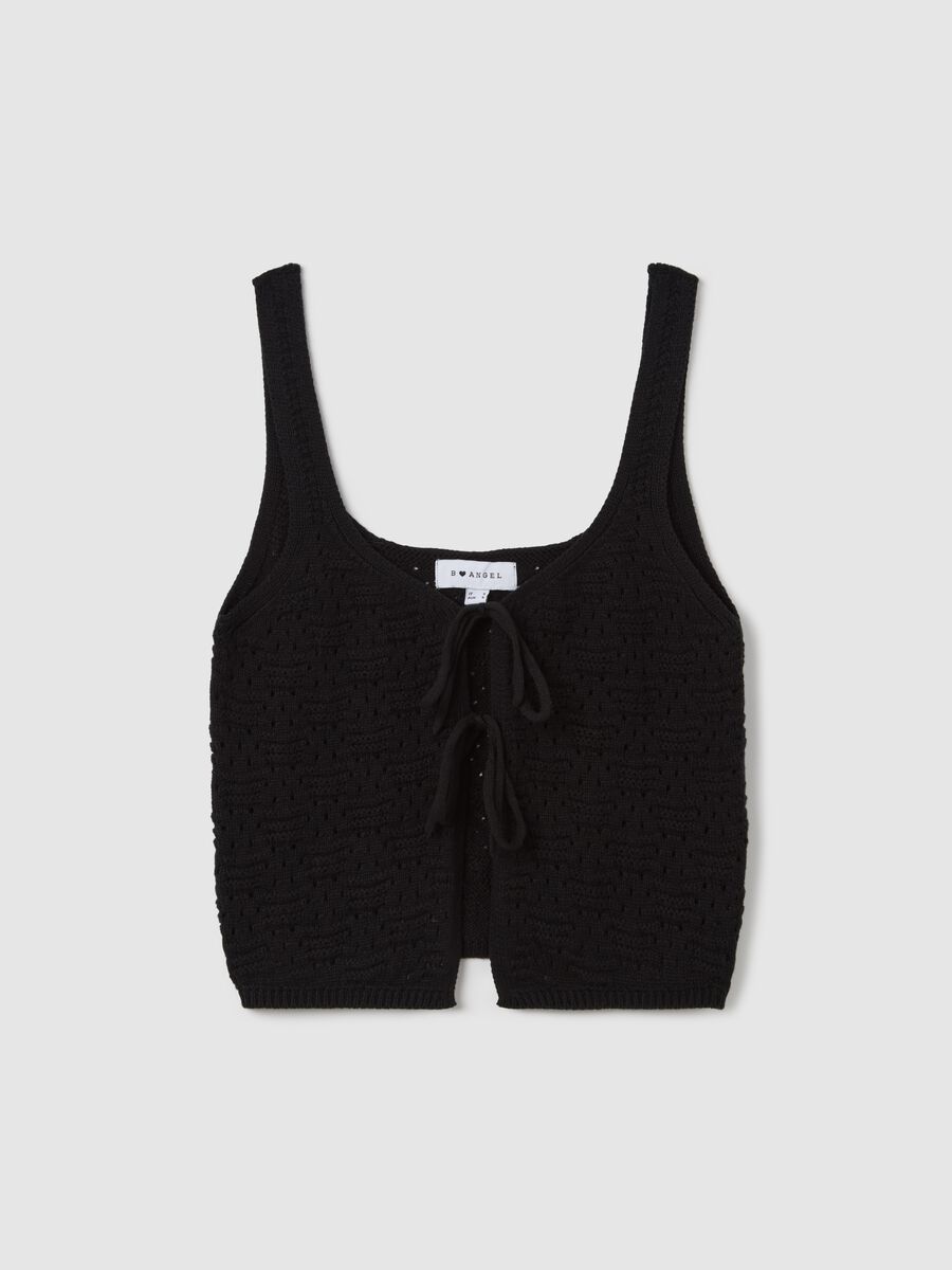 Black crochet crop top with laces_4