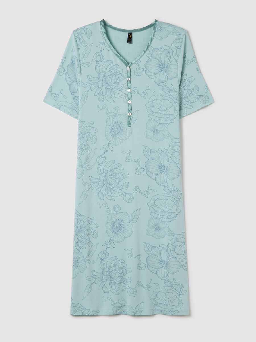Light blue nightgown with floral print_4