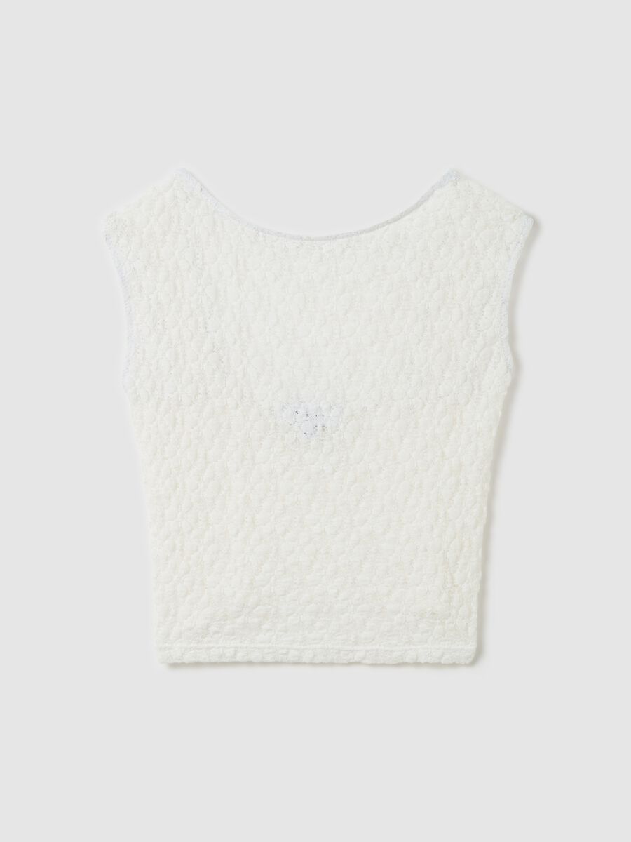 Lace-effect sleeveless top_4