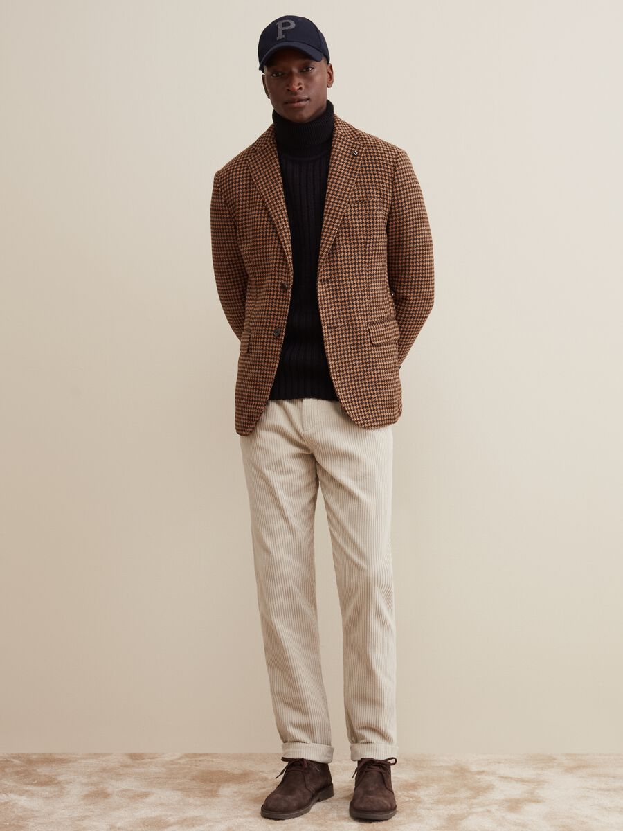 Blazer monopetto pied de poule_0