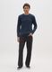 Blue regular fit pure cotton sweater_1