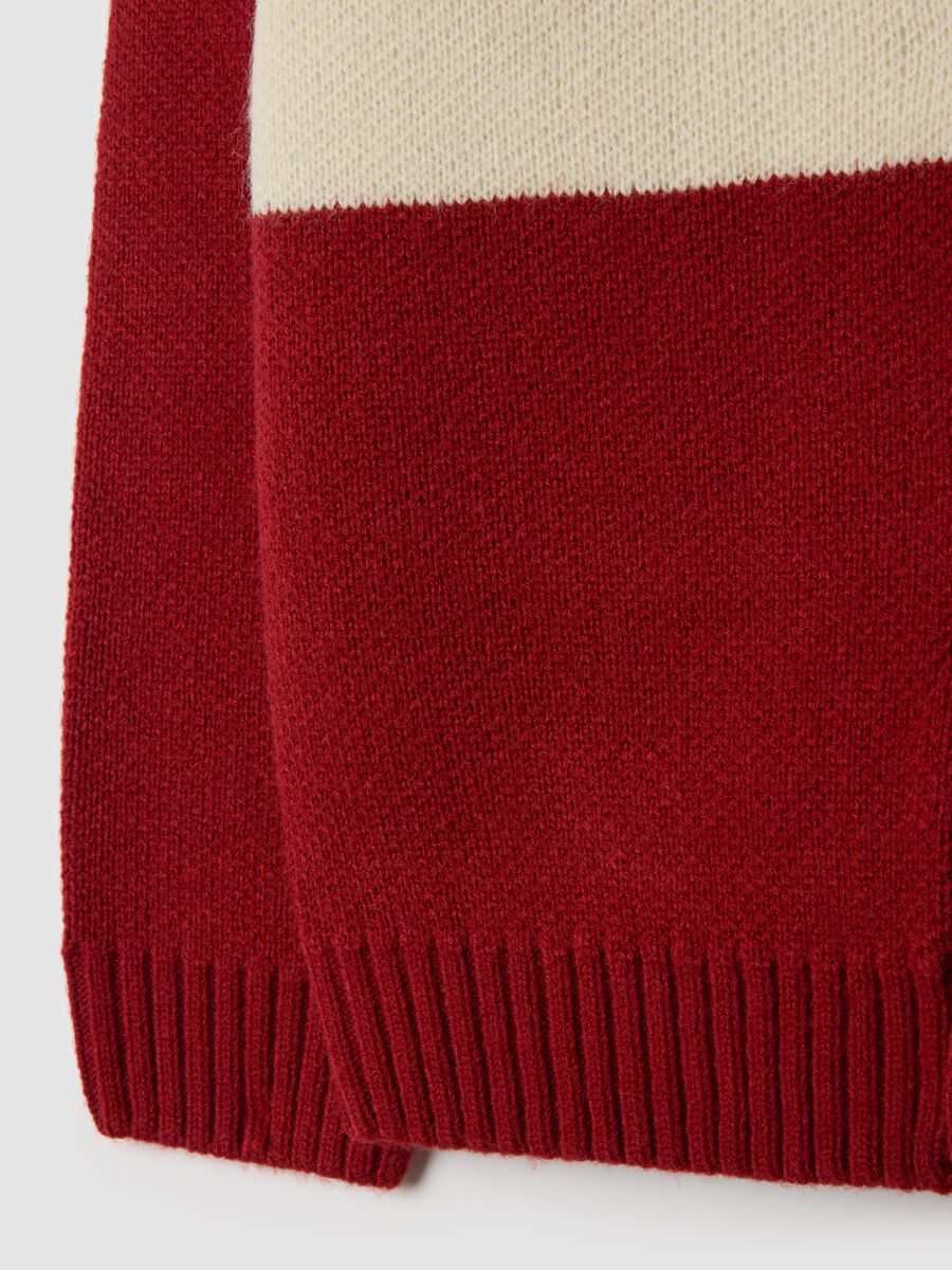 Cardigan da bambino in misto lana multicolor over_3