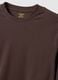 T-shirt marrone a maniche lunghe in cotone elasticizzato regular fit_5