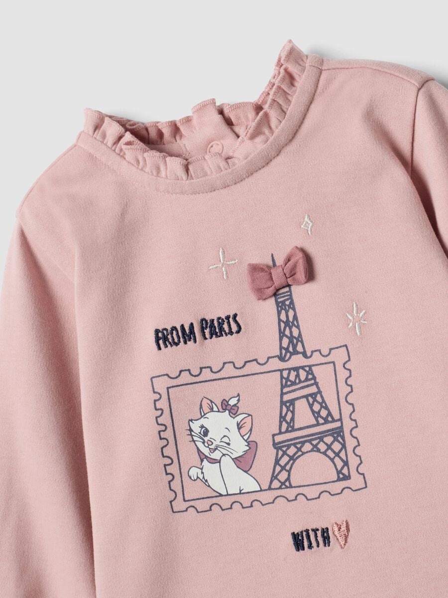 Maglia rosa in puro cotone organico con stampa Aristogatti per neonata_2