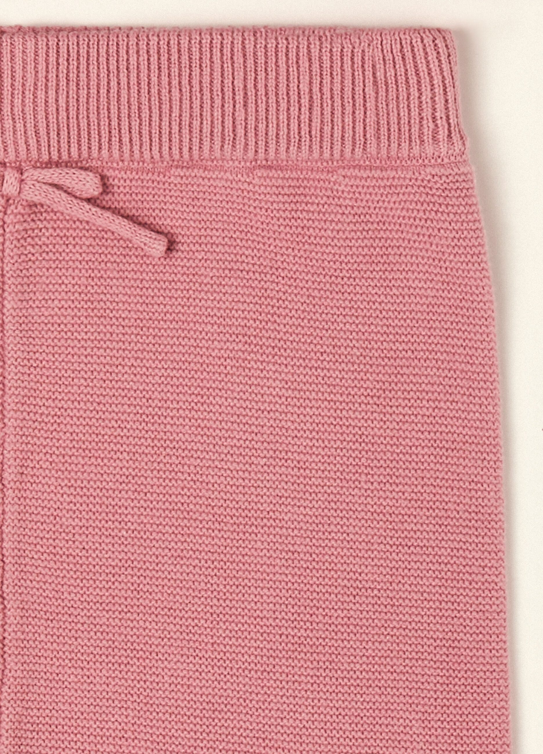 Pink pure cotton knit set with top and trousers