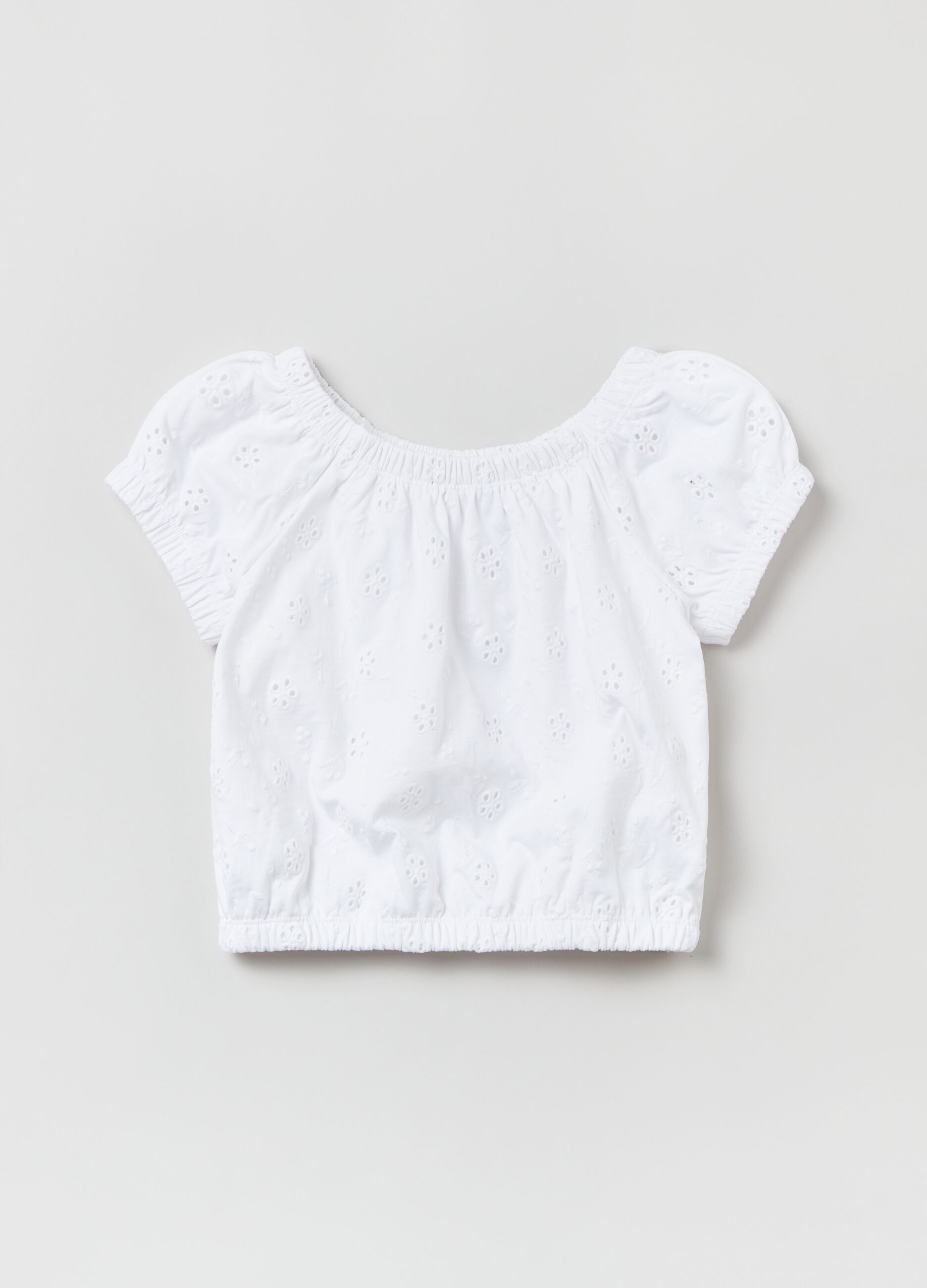 T-shirt in cotone sangallo _0