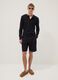 Blue pure cotton baggy-fit shorts with elasticated waistband_0