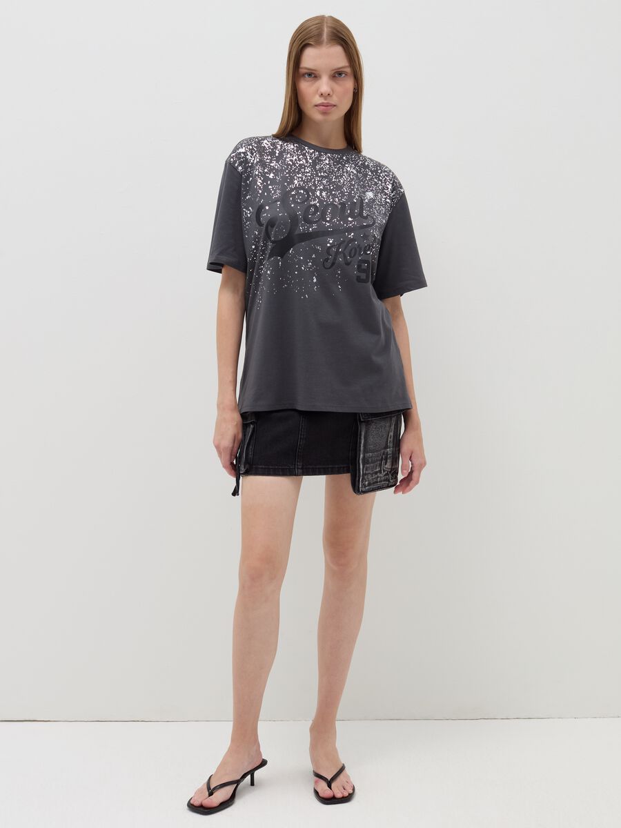Relaxed-fit T-shirt with foil print_1