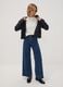 Blue wide-leg jeans in stretch cotton_0