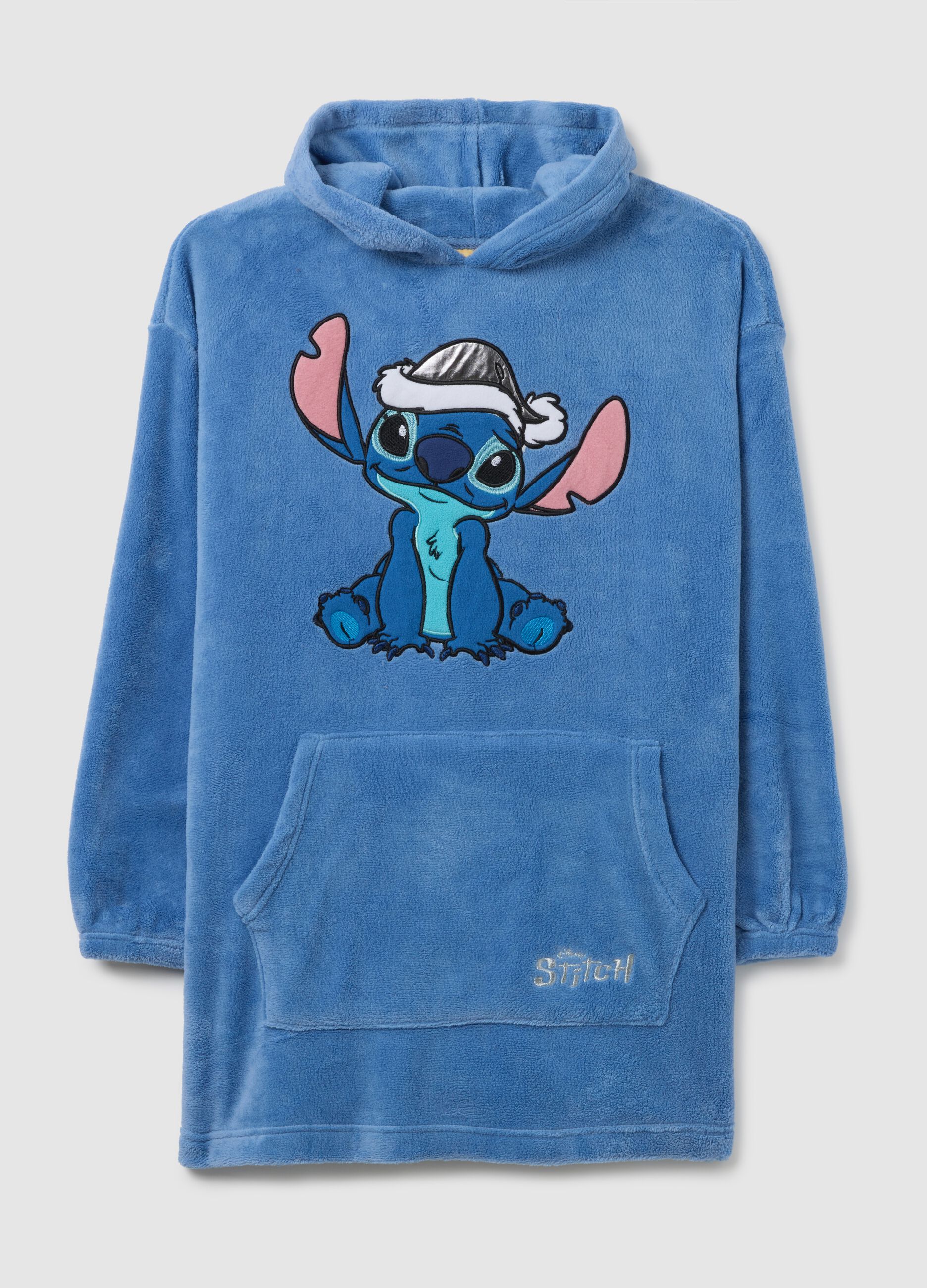 Blue Hooded Robe with Disney Print
