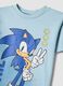 Blue pure cotton children's t-shirt regular fit with Sonic_2