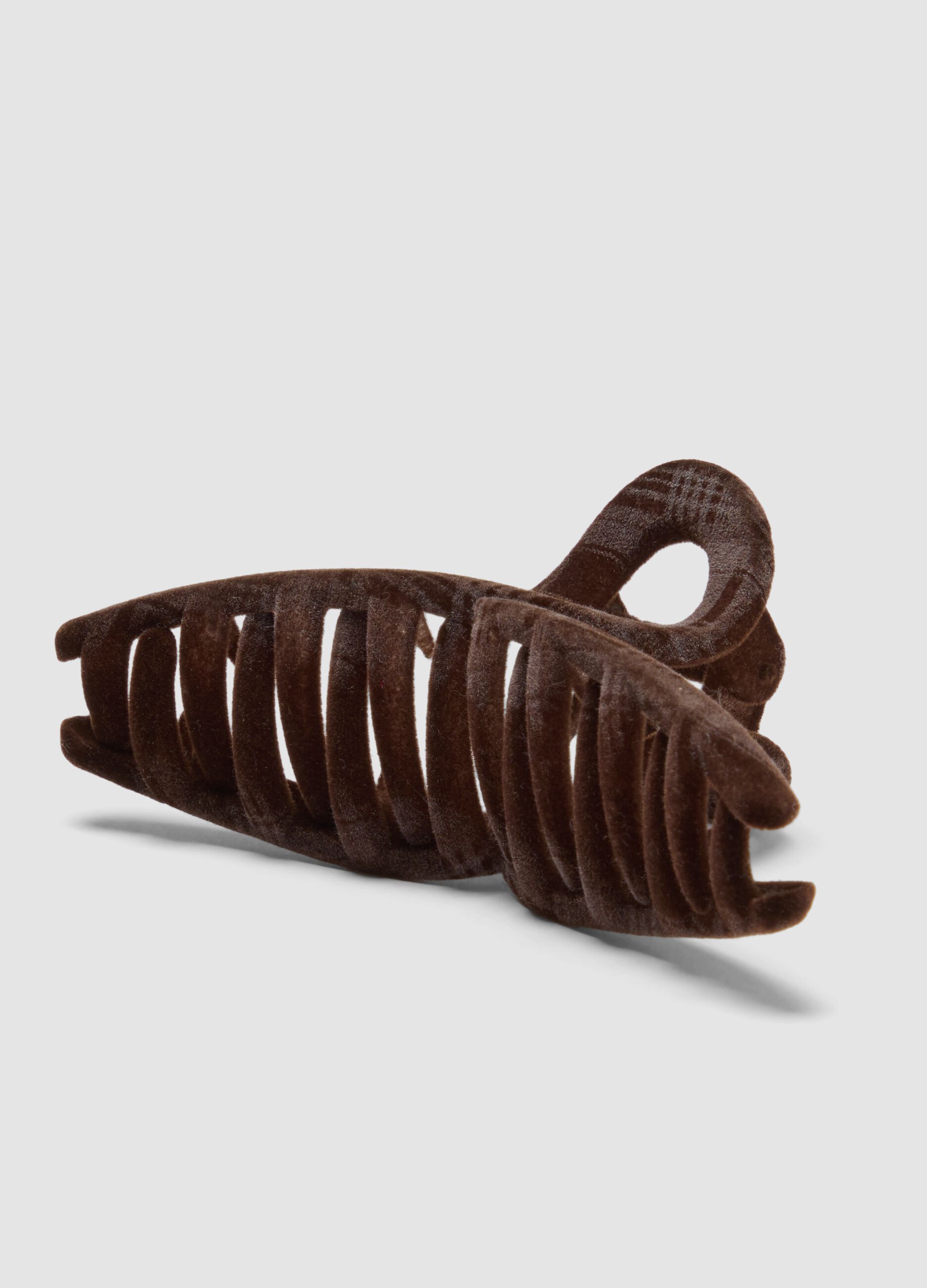Brown tartan hair claw clip